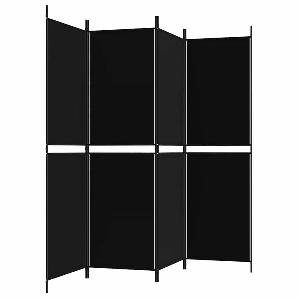Biombo/divisória com 4 painéis 200x180 cm tecido preto