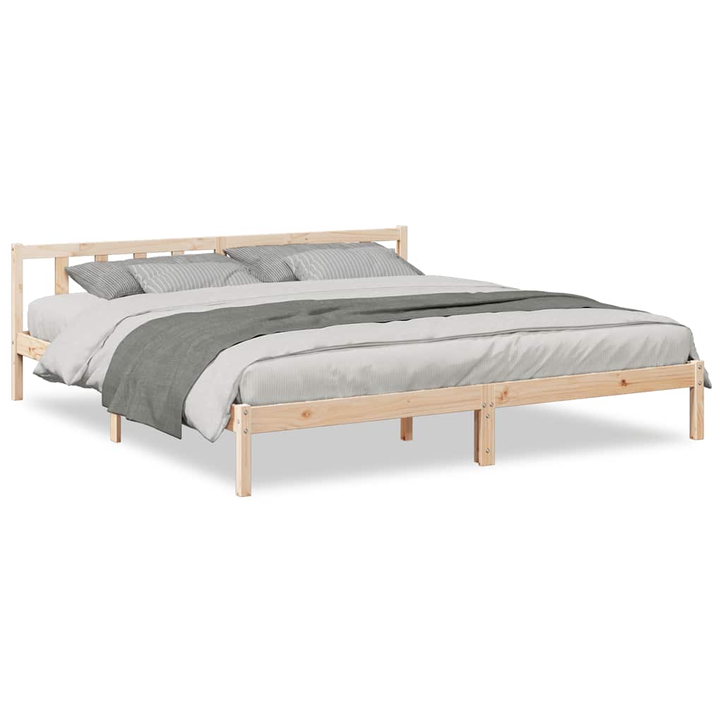Cama extra longa sem colchão 200x210 cm madeira de pinho maciça
