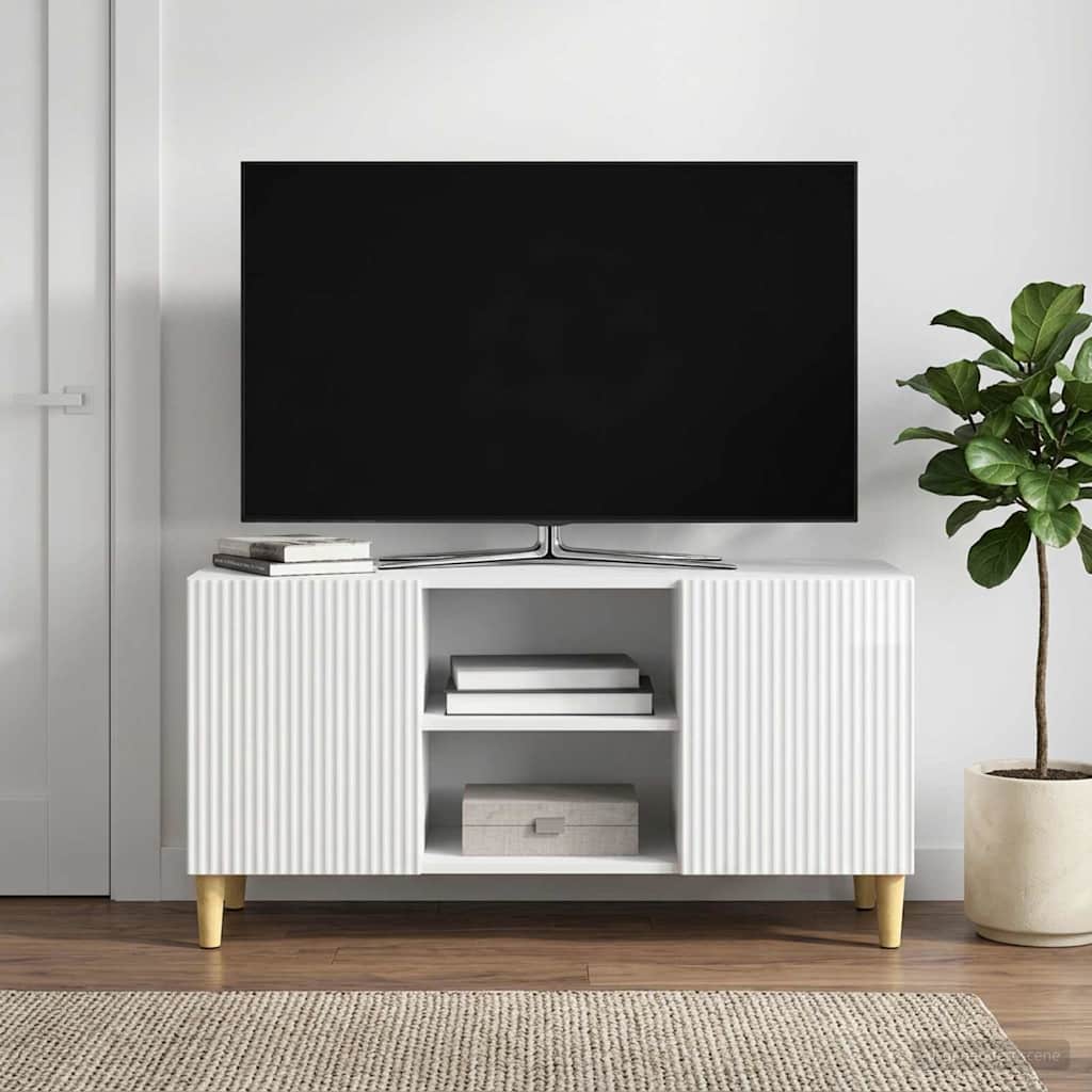 Gabinete para TV branco brilhante 102 x 34,5 x 50 cm