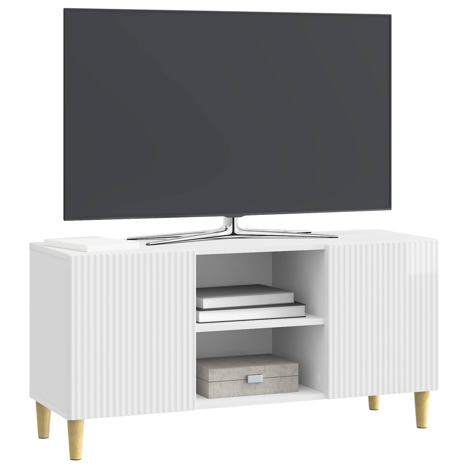 Gabinete para TV branco brilhante 102 x 34,5 x 50 cm