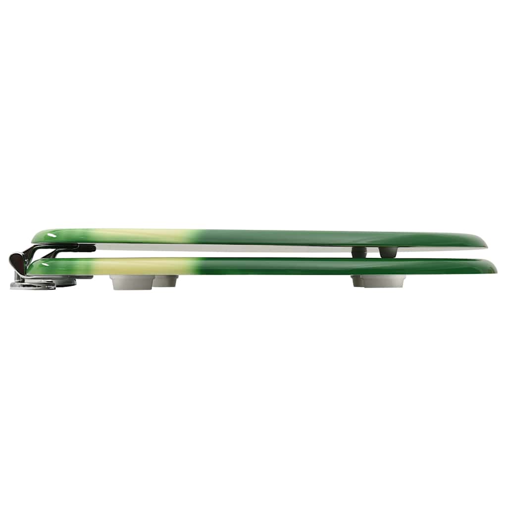 Assentos sanita com tampas 2 pcs MDF design gotas água verde