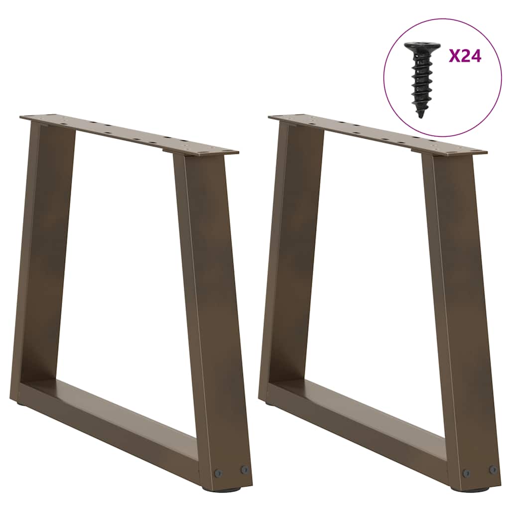 Pés para mesa de centro em formato de v, 2 peças, aço natural, 70x(42-43,3) cm, aço
