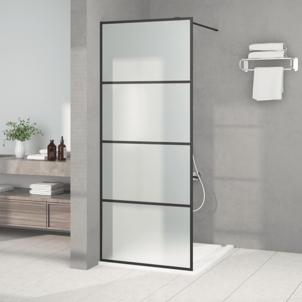 Divisória de chuveiro 80x195 cm vidro opaco esg preto