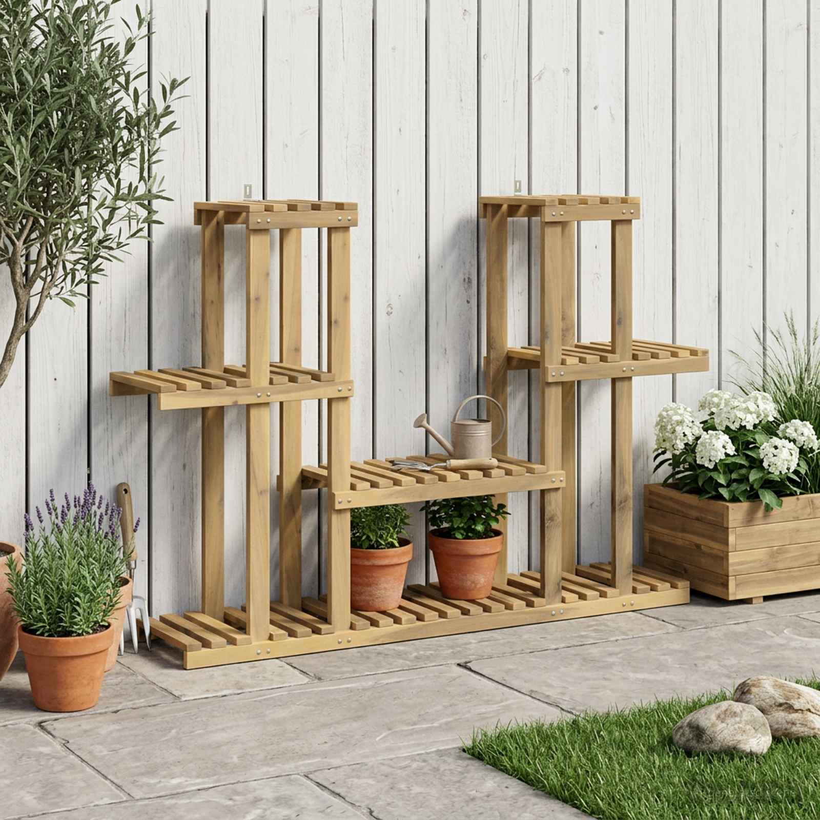 Suporte para plantas branco 123 x 25 x 78,5 cm