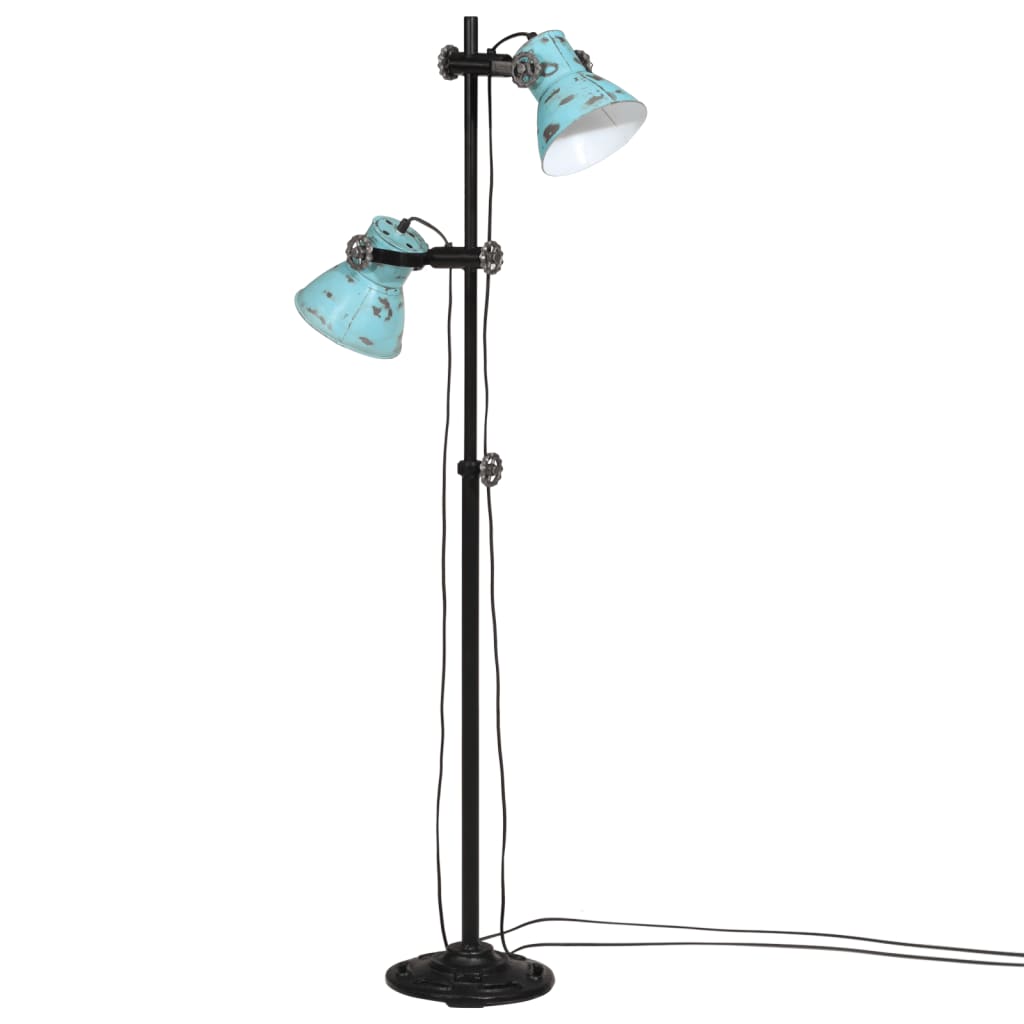 Candeeiro de pé 25 w 25x25x90/140 cm e27 azul desgastado