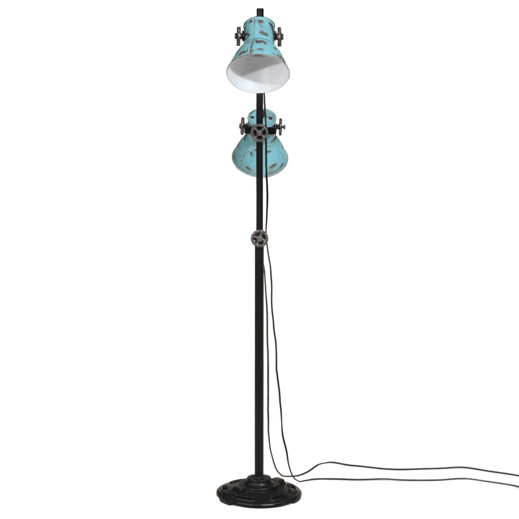 Candeeiro de pé 25 w 25x25x90/140 cm e27 azul desgastado