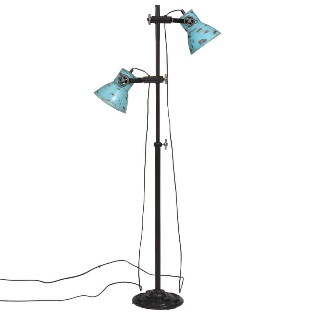 Candeeiro de pé 25 w 25x25x90/140 cm e27 azul desgastado