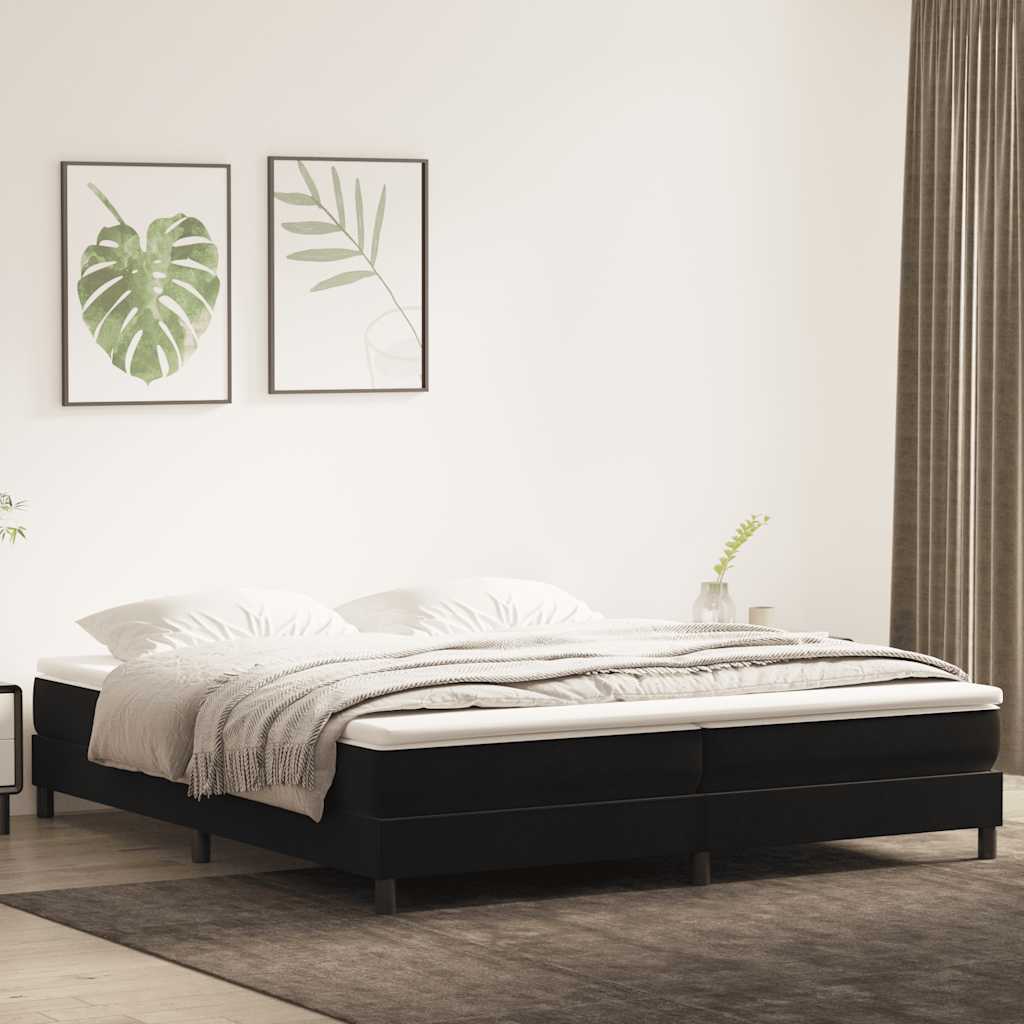 Cama com molas sem colchão 200x220 cm veludo preto
