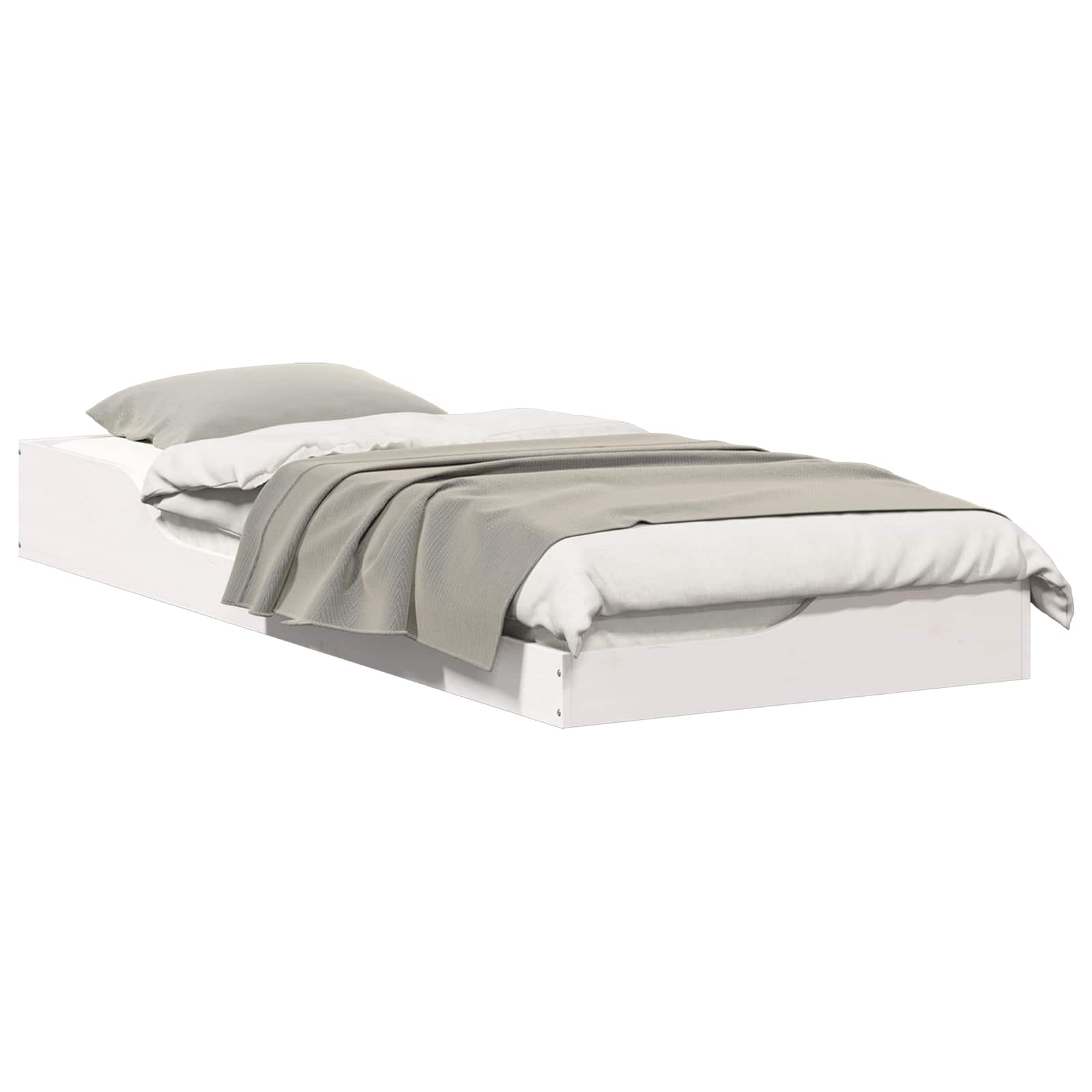 Estrutura da cama branco 80 x 220 cm madeira de pinheiro sólida