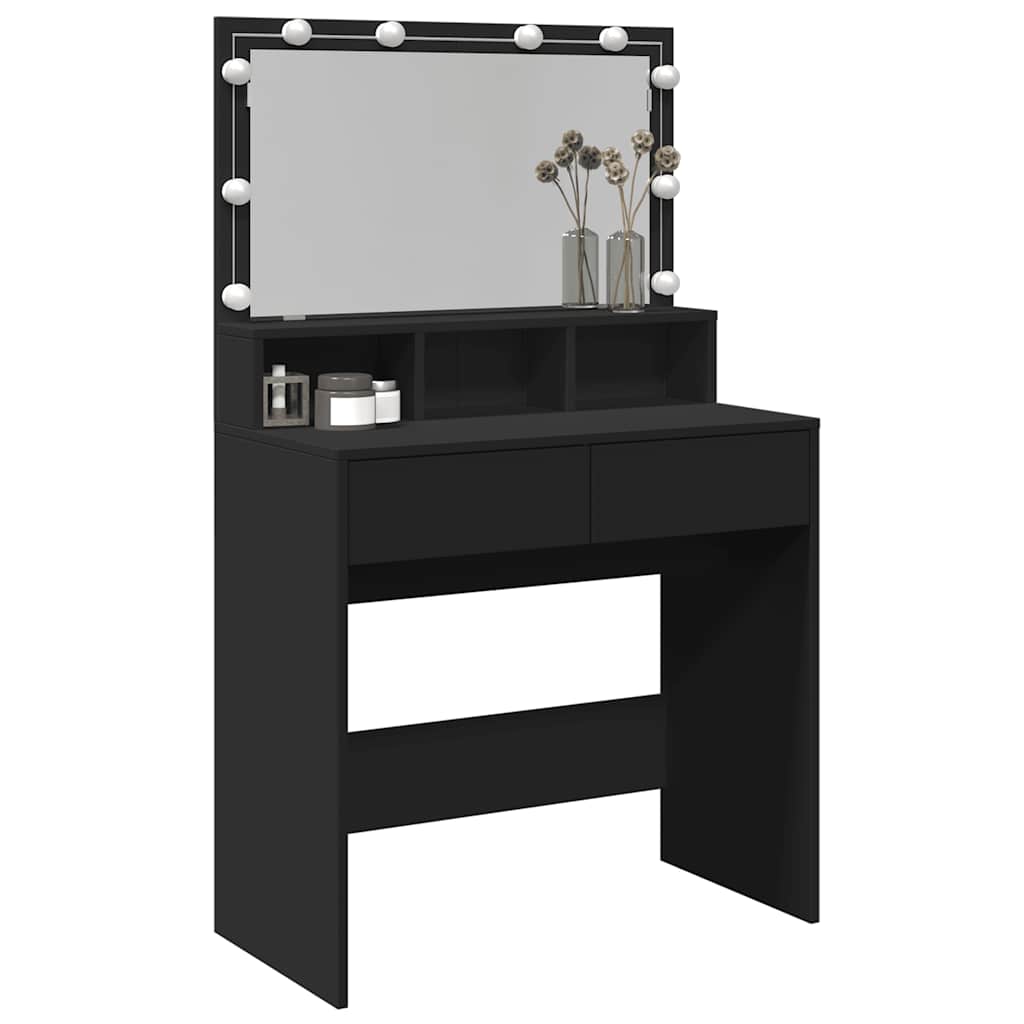 Toucador com LED 80x41x134,5 cm preto