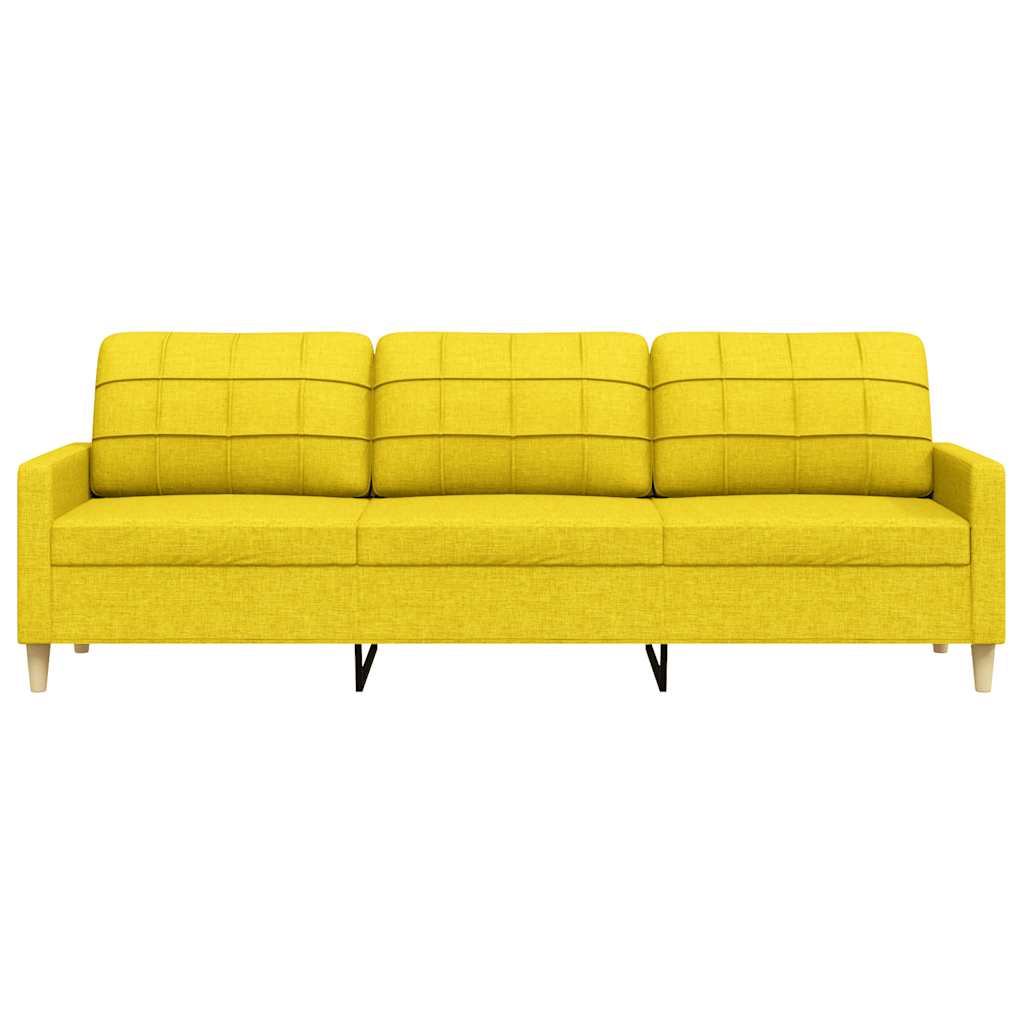 Sofá de 3 lugares 210 cm tecido amarelo-claro
