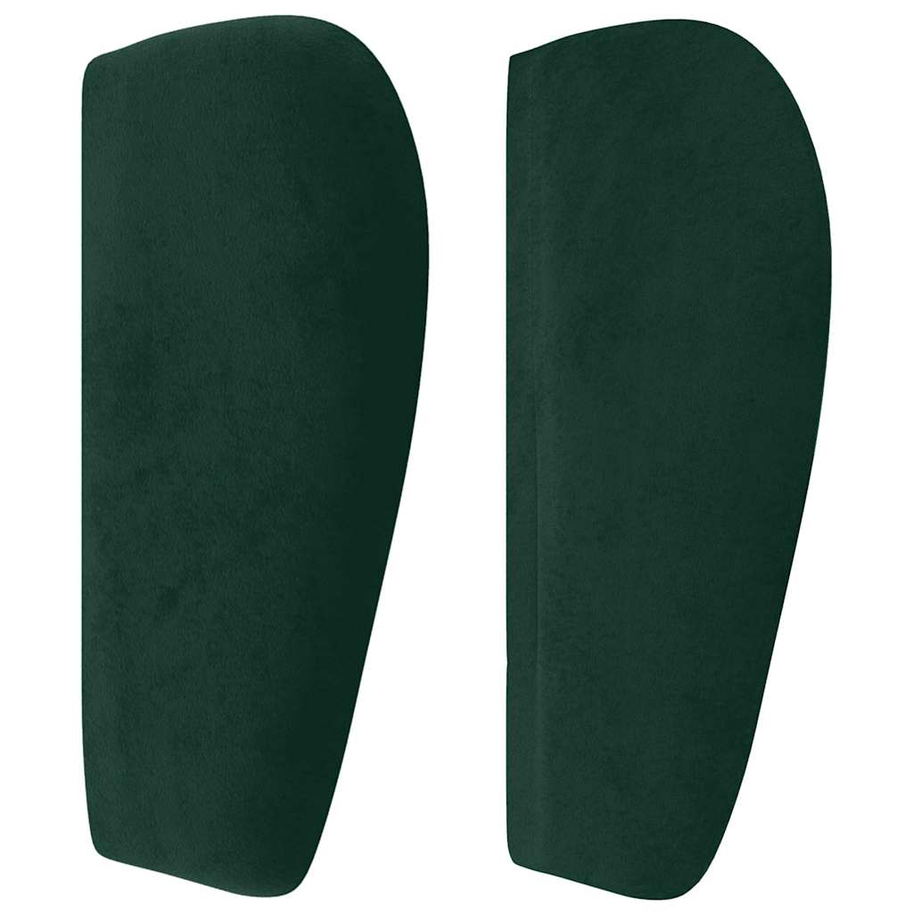 Cabeceira de cama c/ abas veludo 183x23x78/88cm verde-escuro