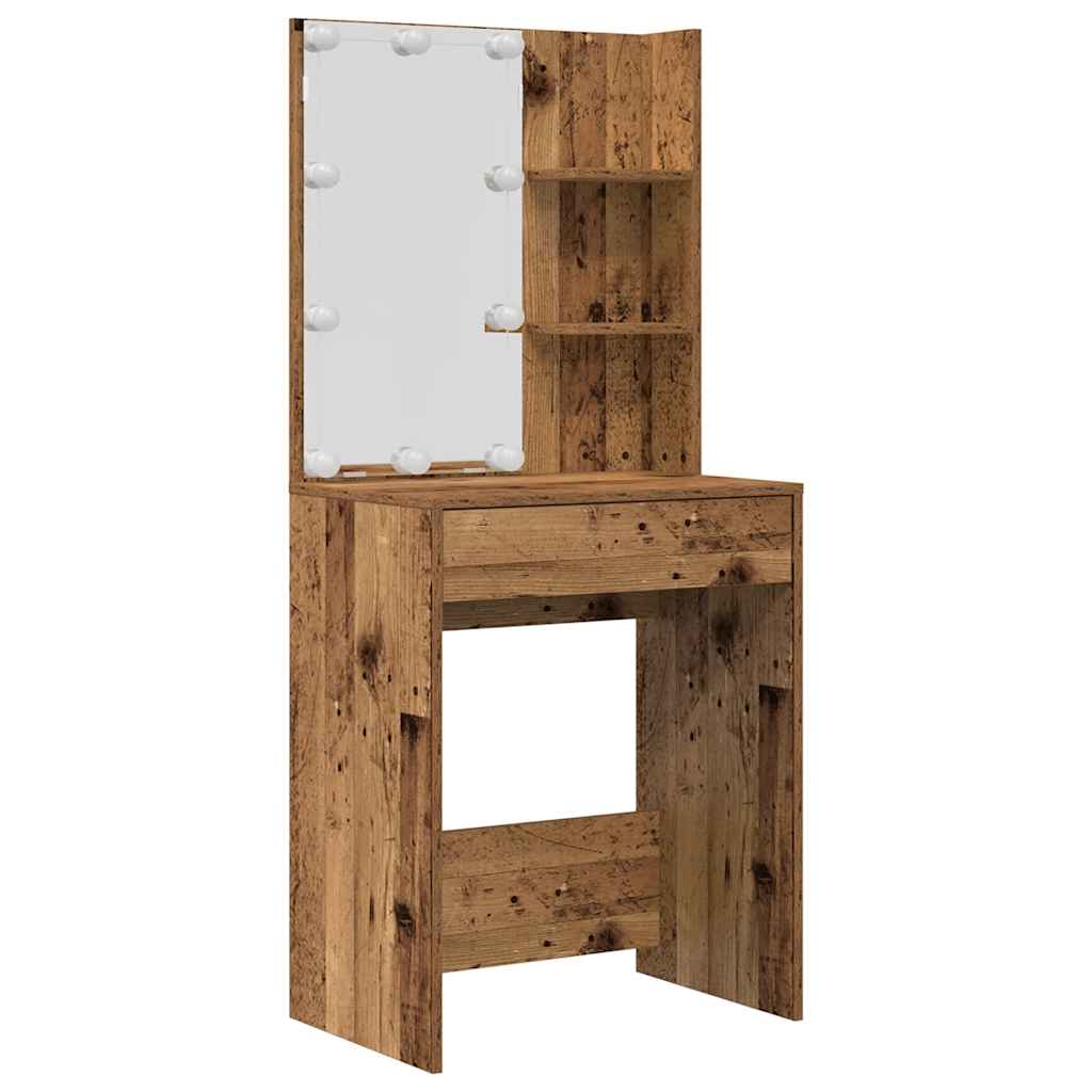 Conjunto toucador com luzes LED derivados madeira madeira velha