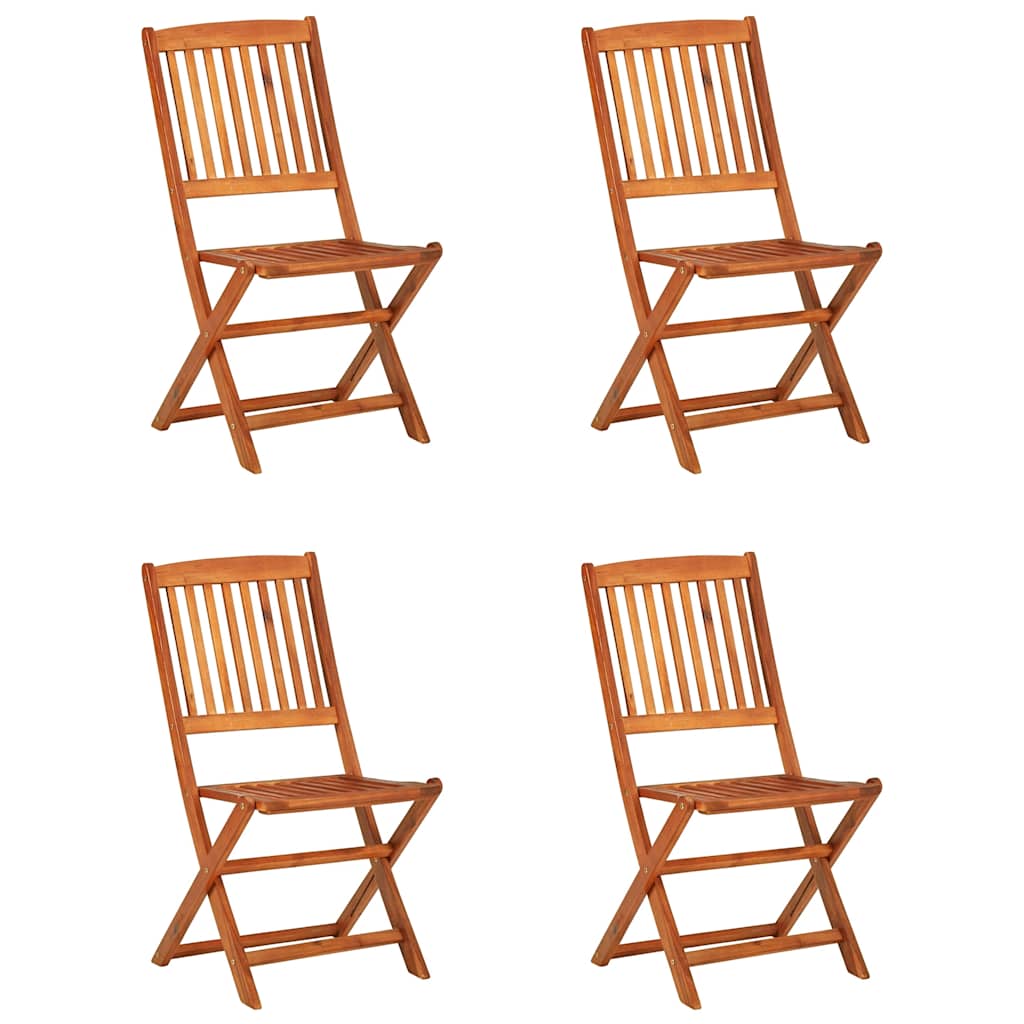 5 Pcs conjunto de jantar para jardim madeira de acácia maciça