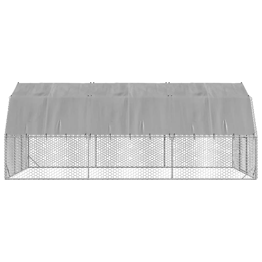 Corrida de galinhas com telhado 2,5x6x2,25 m aço galvanizado