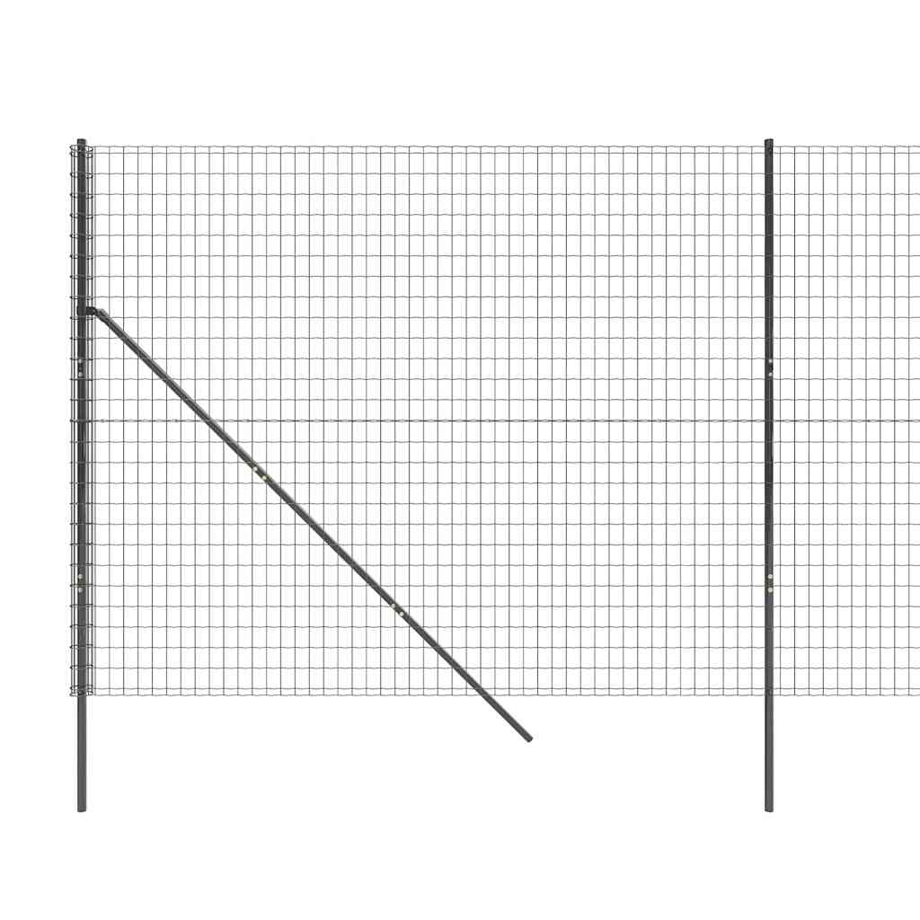 Cerca de malha de arame 1,6x10 m aço galvanizado antracite