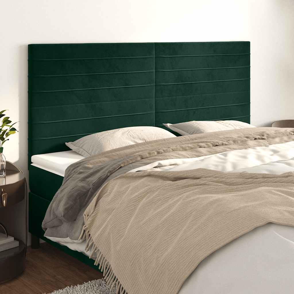 Cabeceira verde escuro 160x5x118/128 cm veludo
