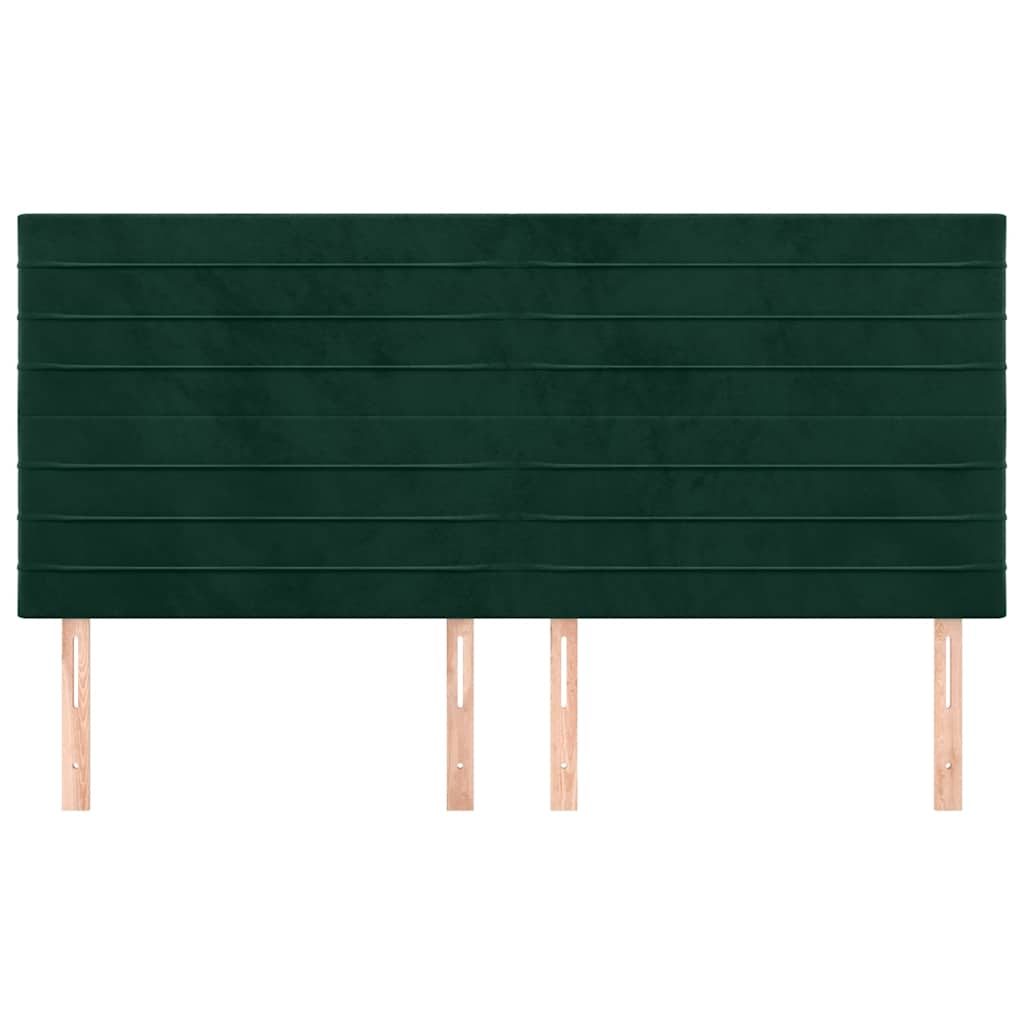 Cabeceira verde escuro 160x5x118/128 cm veludo