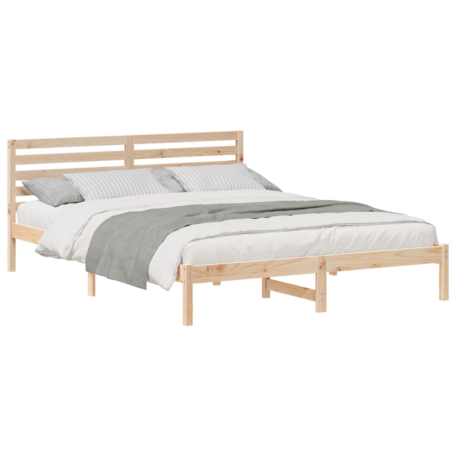 Estrutura da cama com cabeceira castanho 160 x 210 cm