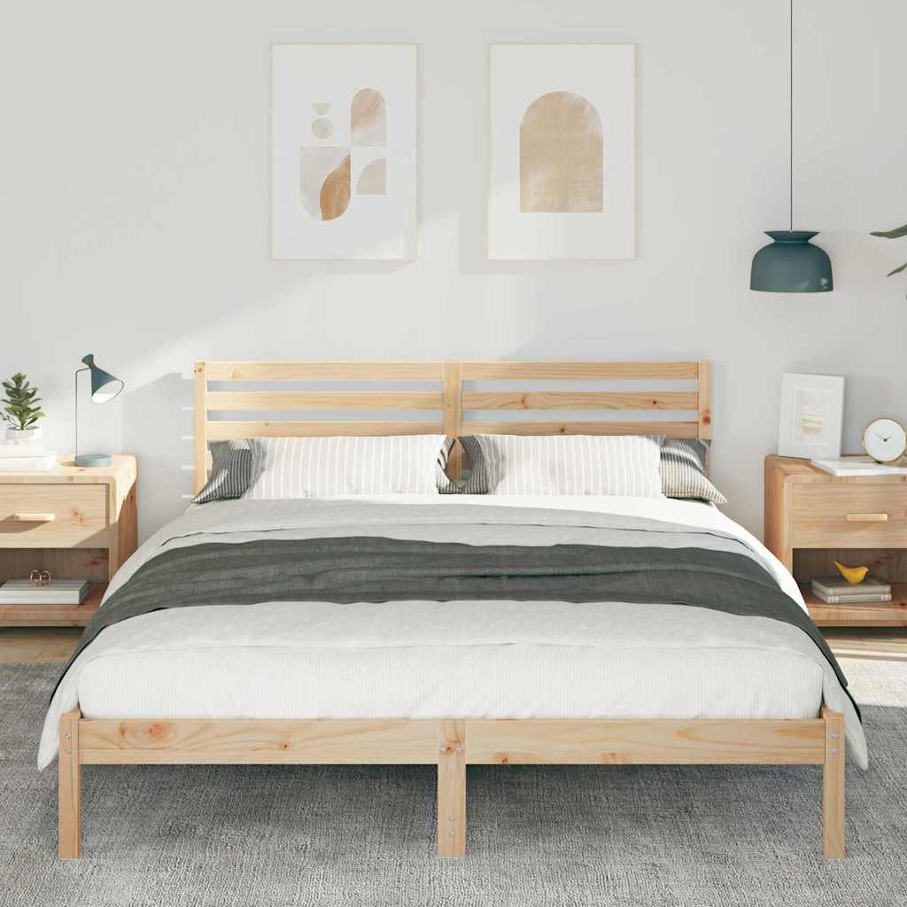 Estrutura da cama com cabeceira castanho 160 x 210 cm