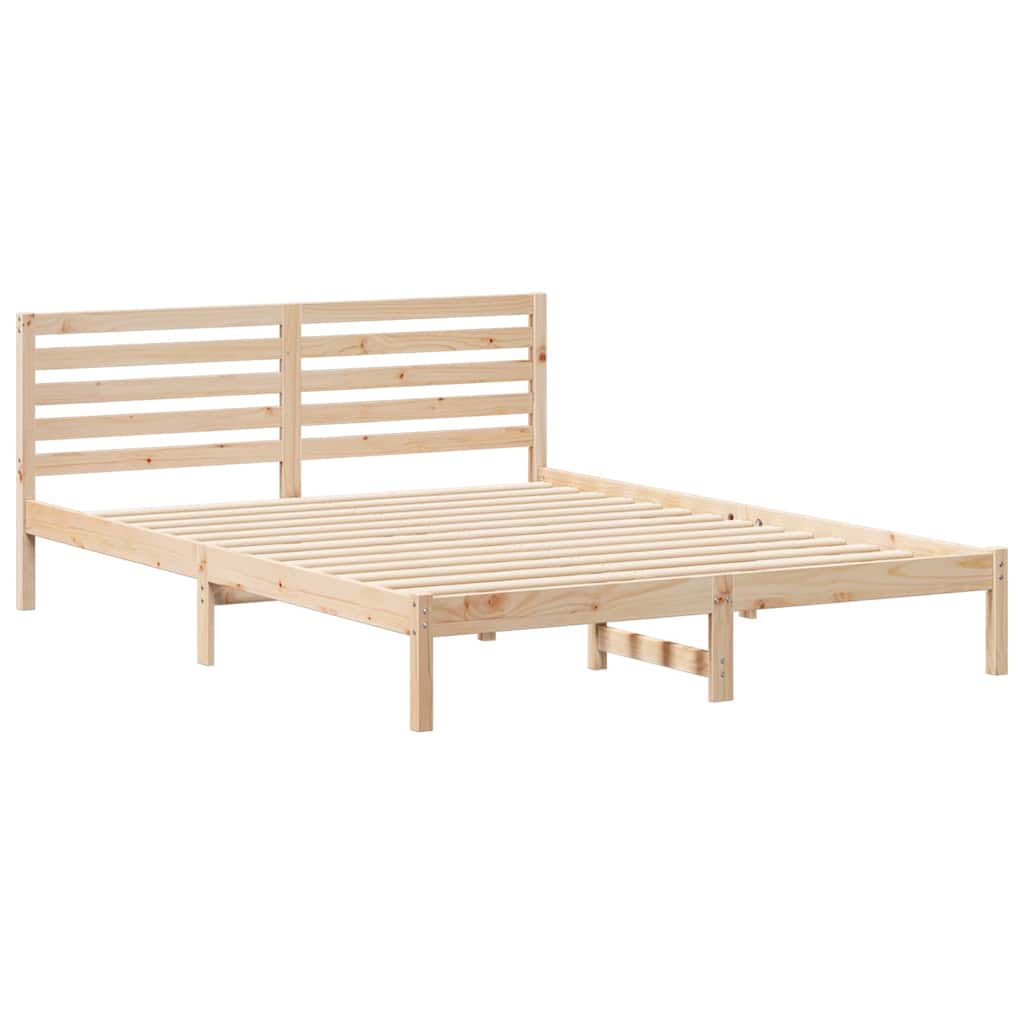 Estrutura da cama com cabeceira castanho 160 x 210 cm