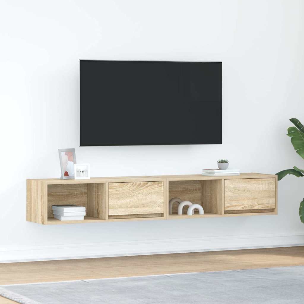 Móveis de TV 2pcs 80x31x25,5cm deriv. madeira carvalho sonoma