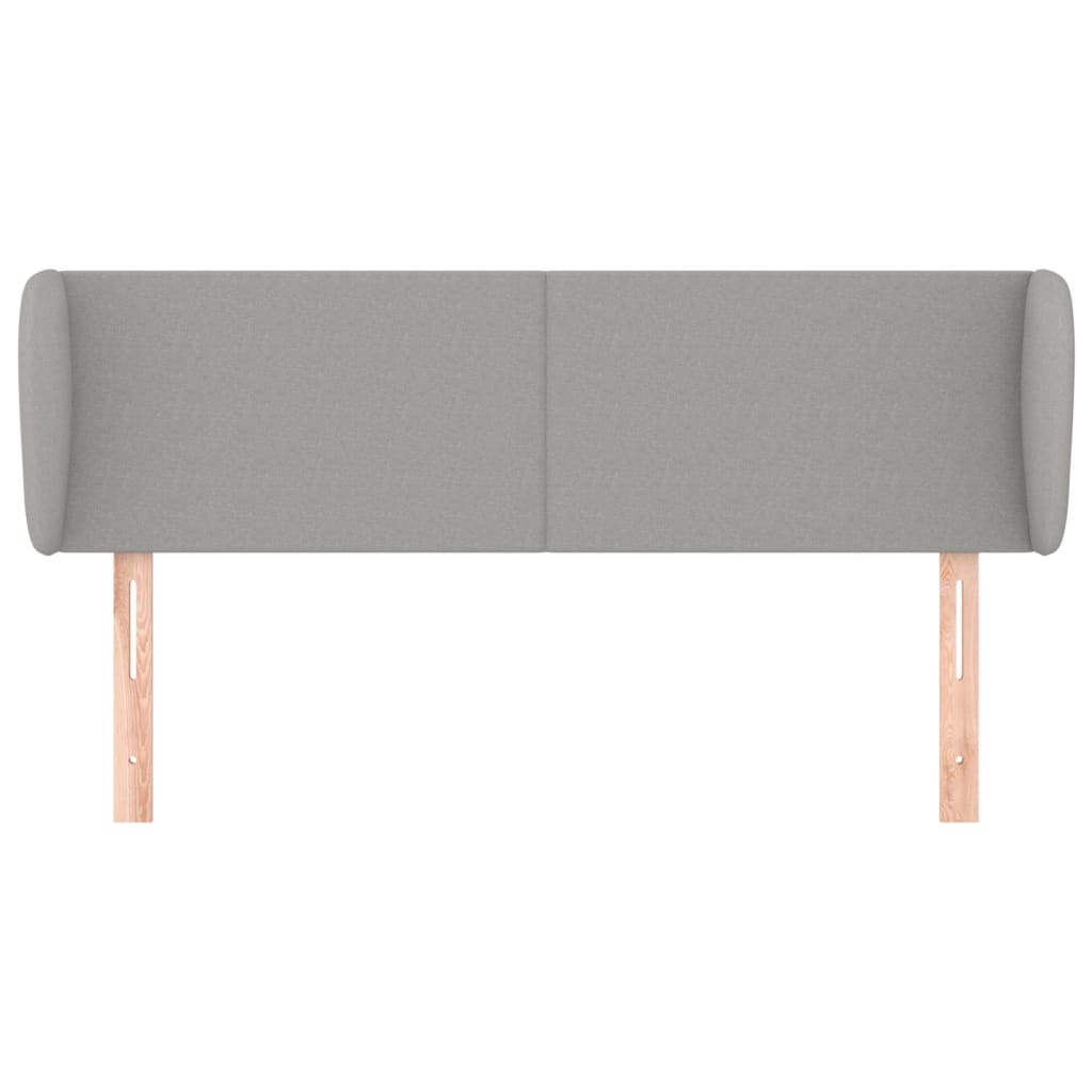 Cabeceira de cama c/ abas tecido 147x23x78/88 cm cinzento-claro