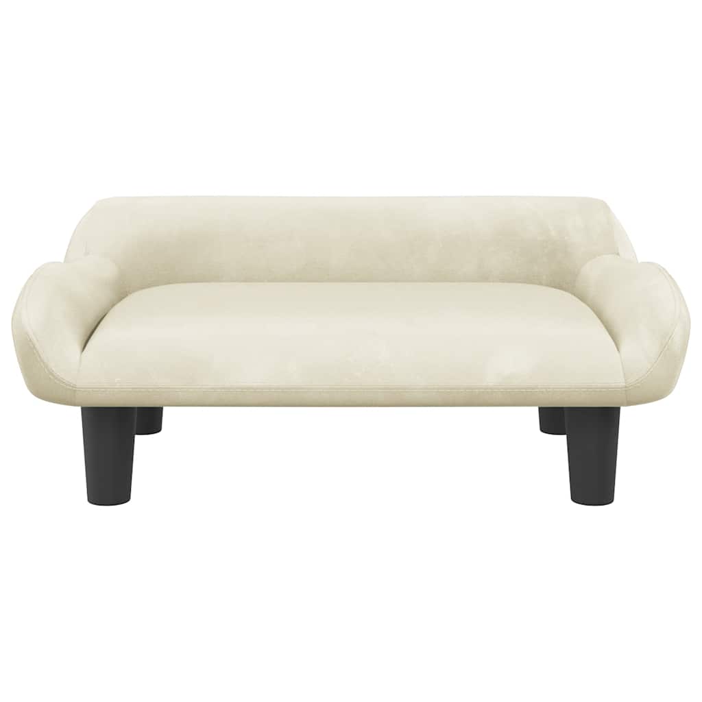 Sofá infantil 70x40x24 cm veludo cor creme