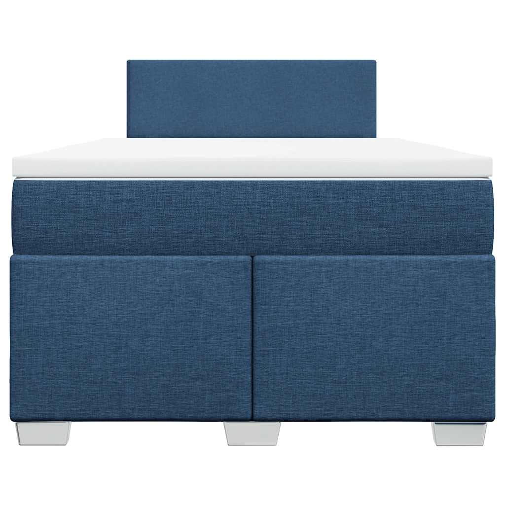Cama boxspring com colchão 120x190 cm tecido azul