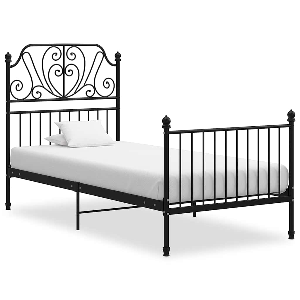 Estrutura de cama 100x200 cm metal preto