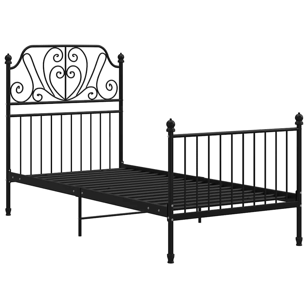 Estrutura de cama 100x200 cm metal preto