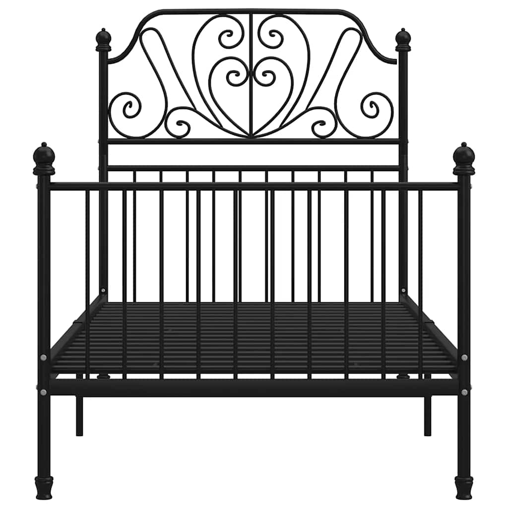 Estrutura de cama 100x200 cm metal preto