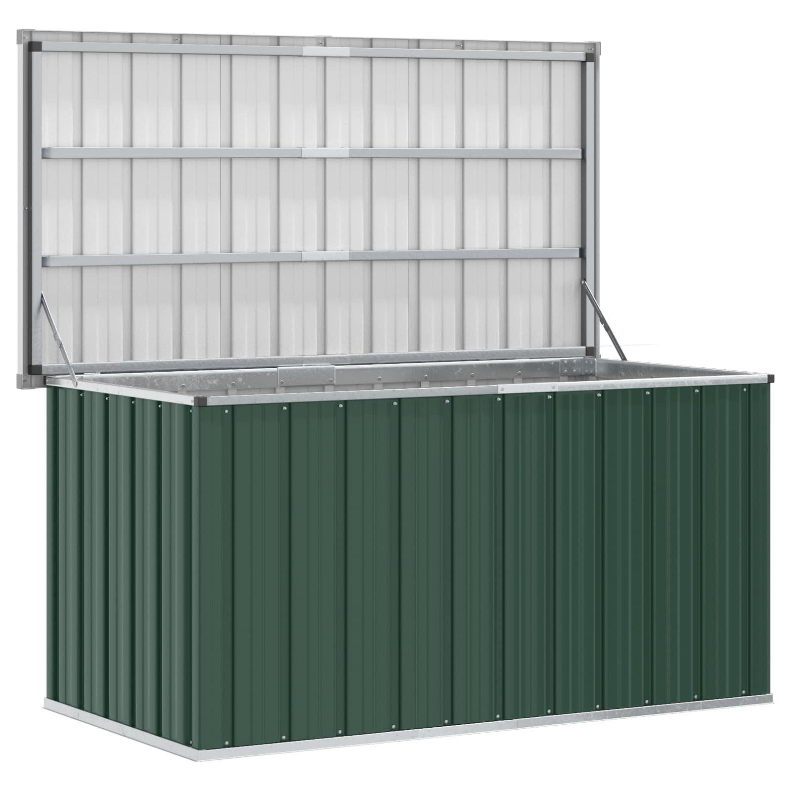 Caixa de armazenamento para jardim verde 129x67x65 cm