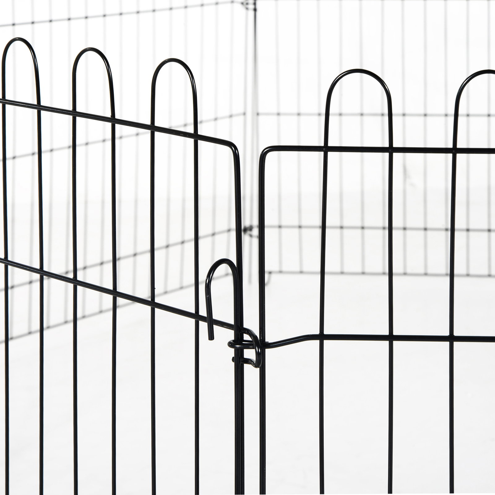 Parque para animais de estimação com 8 paineis 71x61cm dobrável cerca para animais de estimação com porta com trava para jardim pátio exterior preto