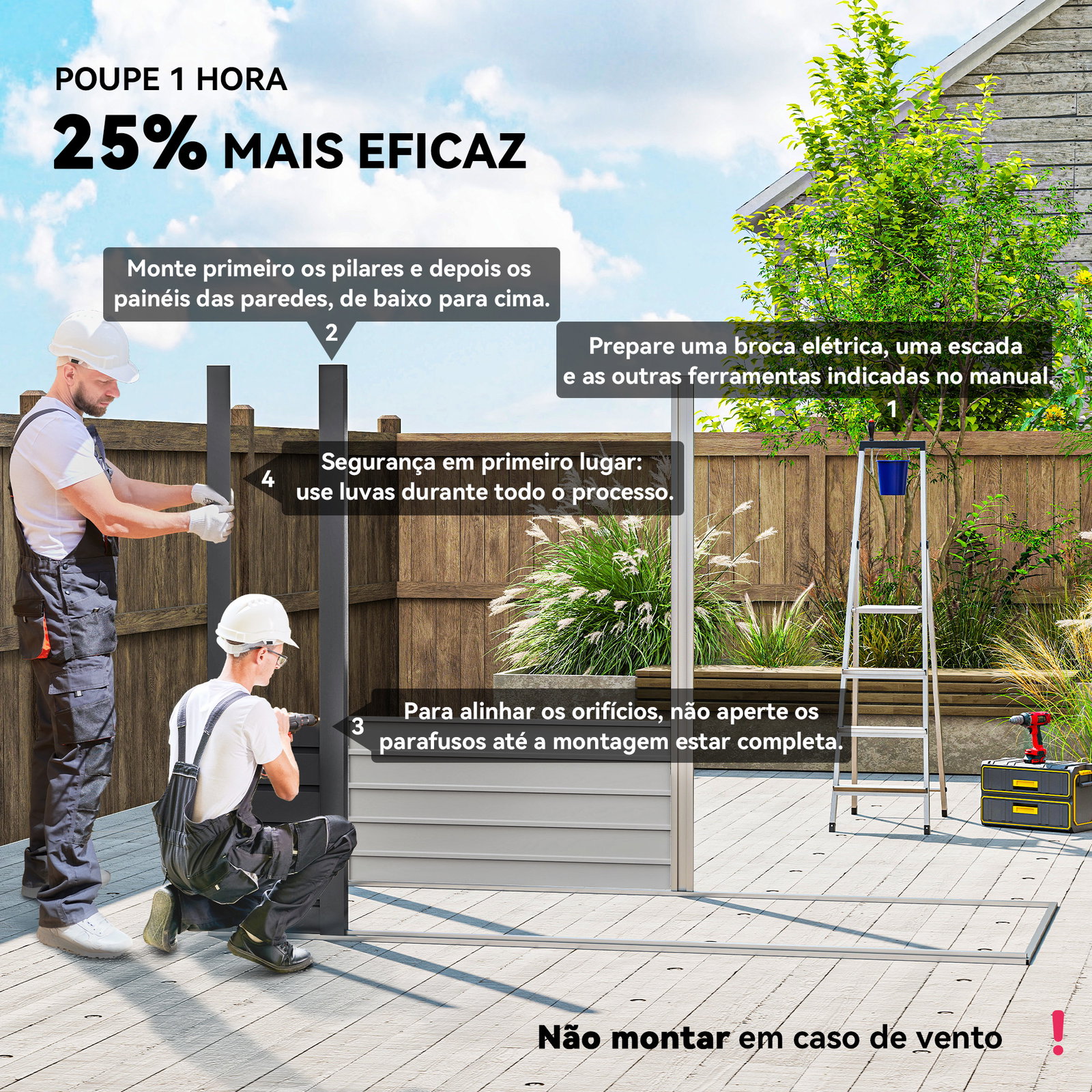 Abrigo de jardim 2,7m² 249x121x183 cm abrigo de exterior com porta dupla 2 ventilaç4oes e trava abrigo para pátio cinza