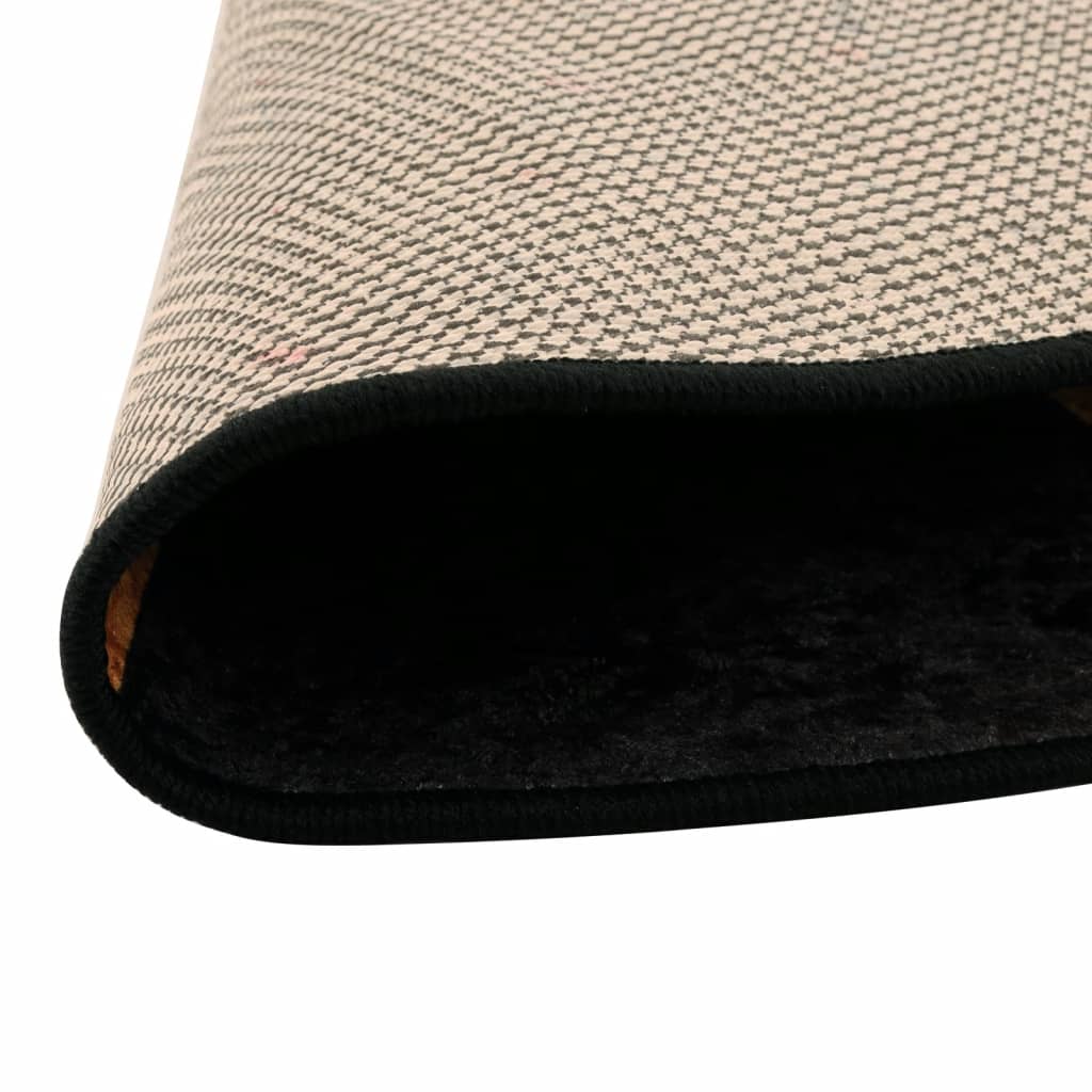 Tapete lavável ø 120 cm preto e dourado