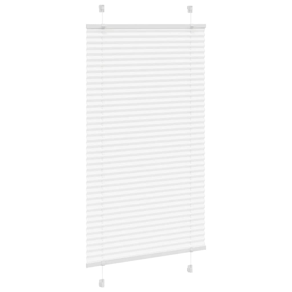 Branco plissada cega 75x100 cm largura tecido 74,4 cm poliéster