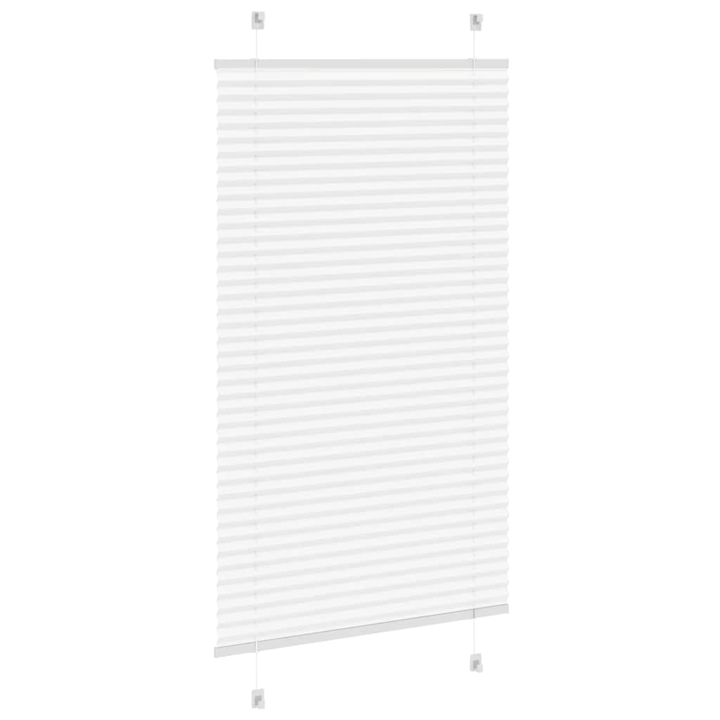 Branco plissada cega 75x100 cm largura tecido 74,4 cm poliéster