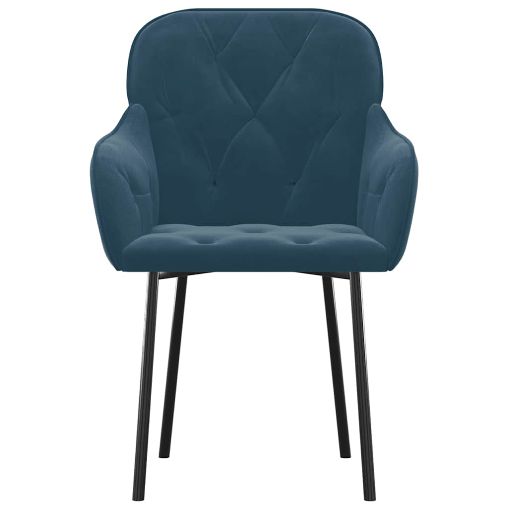 Cadeiras de jantar 2 pcs veludo azul