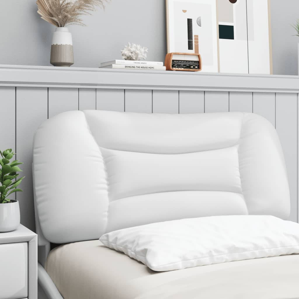 Almofadão de cabeceira hvar 90 cm couro artificial branco
