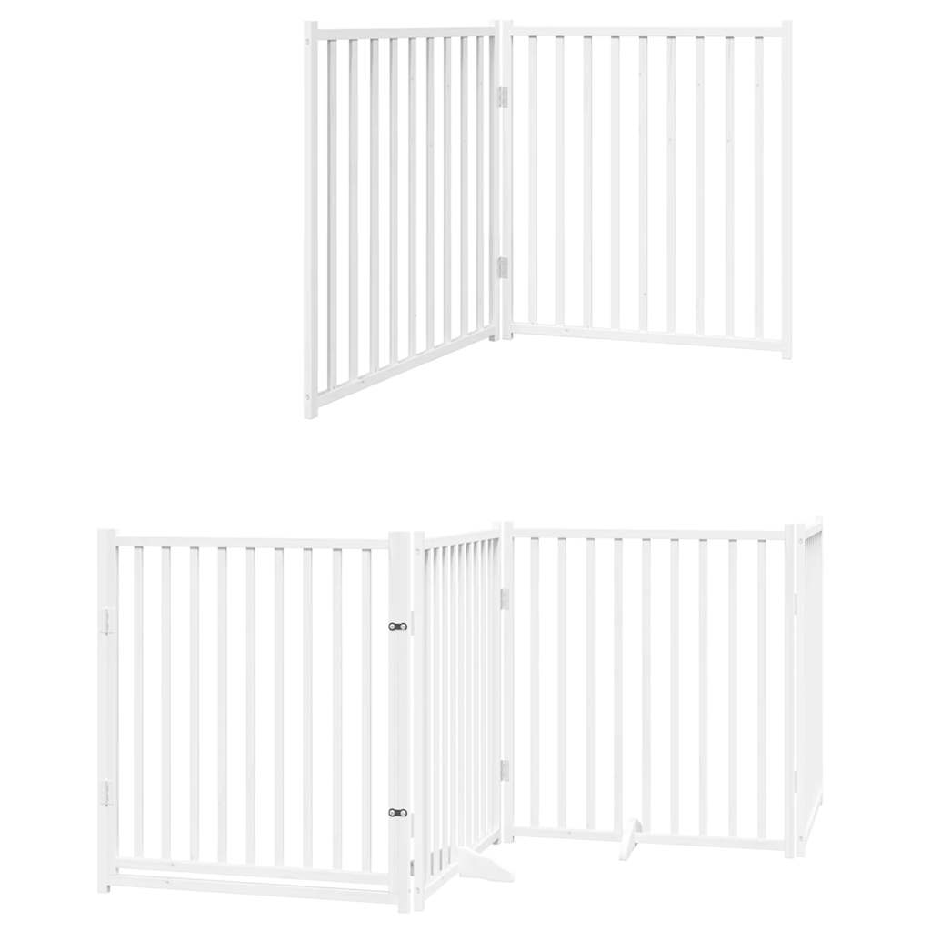 Portão p/ cães com porta dobrável 10 painéis 800cm álamo branco
