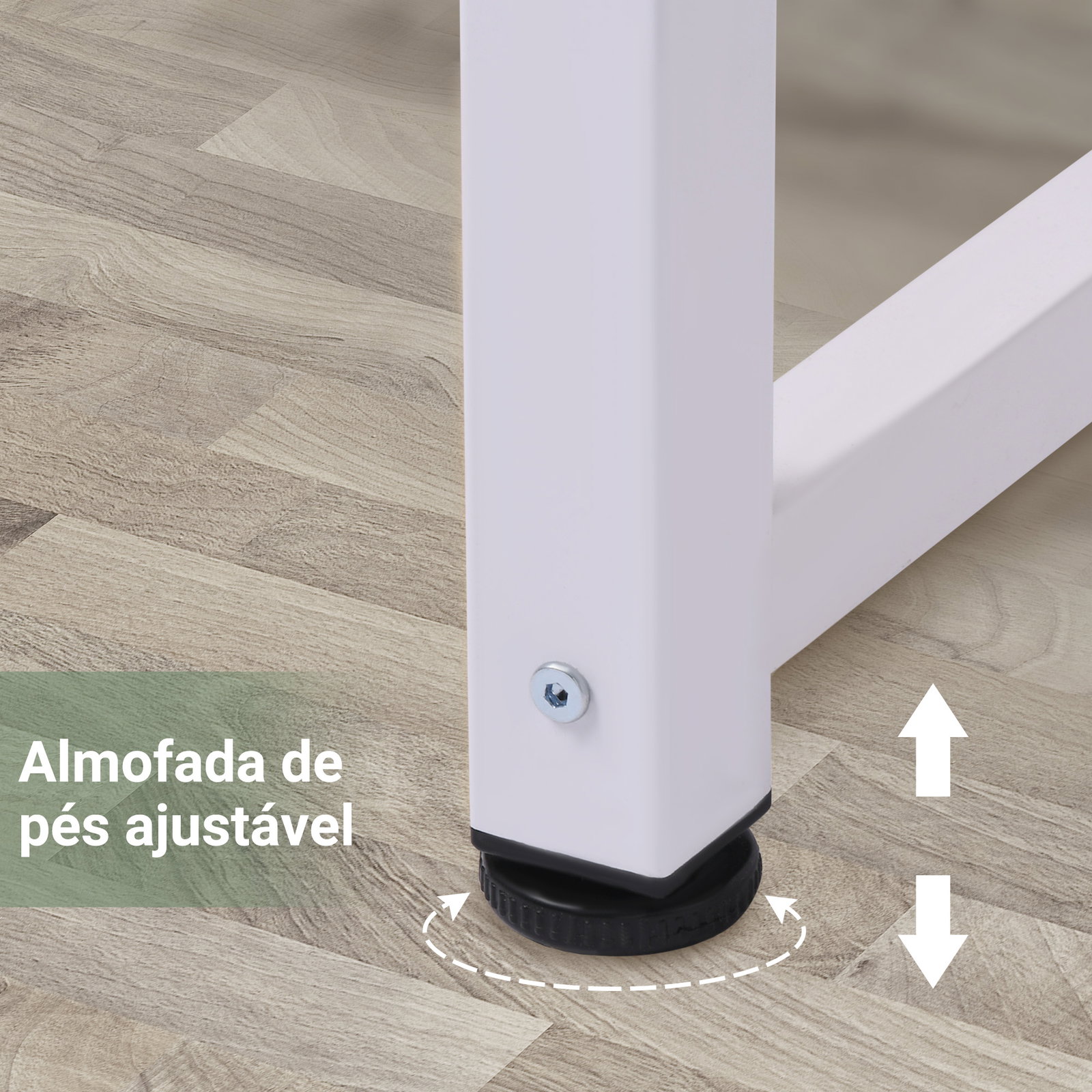 Secretária moderna mesa de estudo com estrutura de aço e pés ajustáveis mesa de computador 120x60x76 cm branco