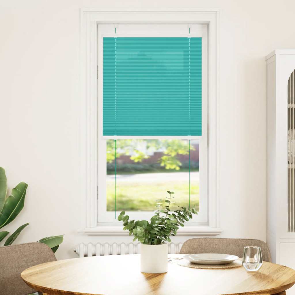 Plissado cego gasolina verde 65x150 cm largura tecido 64,4 cm