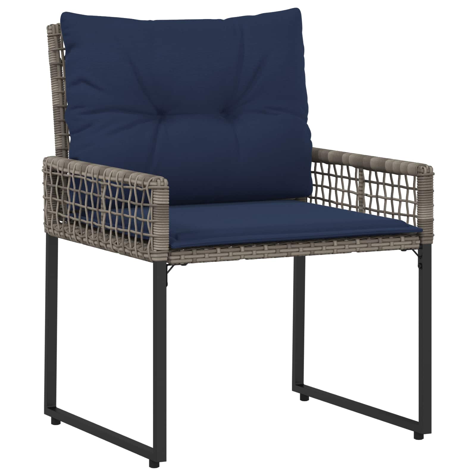 Conjunto de móveis para exterior 3 unid. cinza e azul marinho