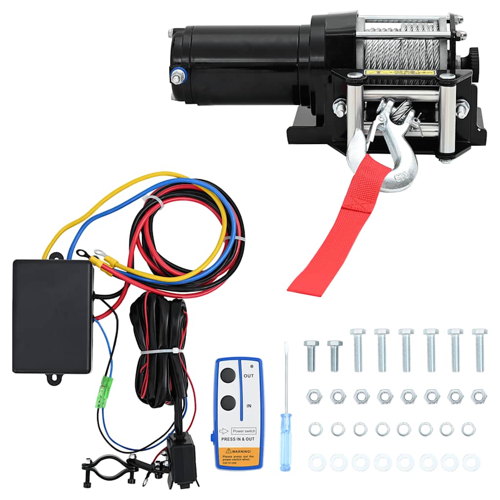 Guincho de cabo bloco de polia 12v com sem fio controle e placa 1360kg