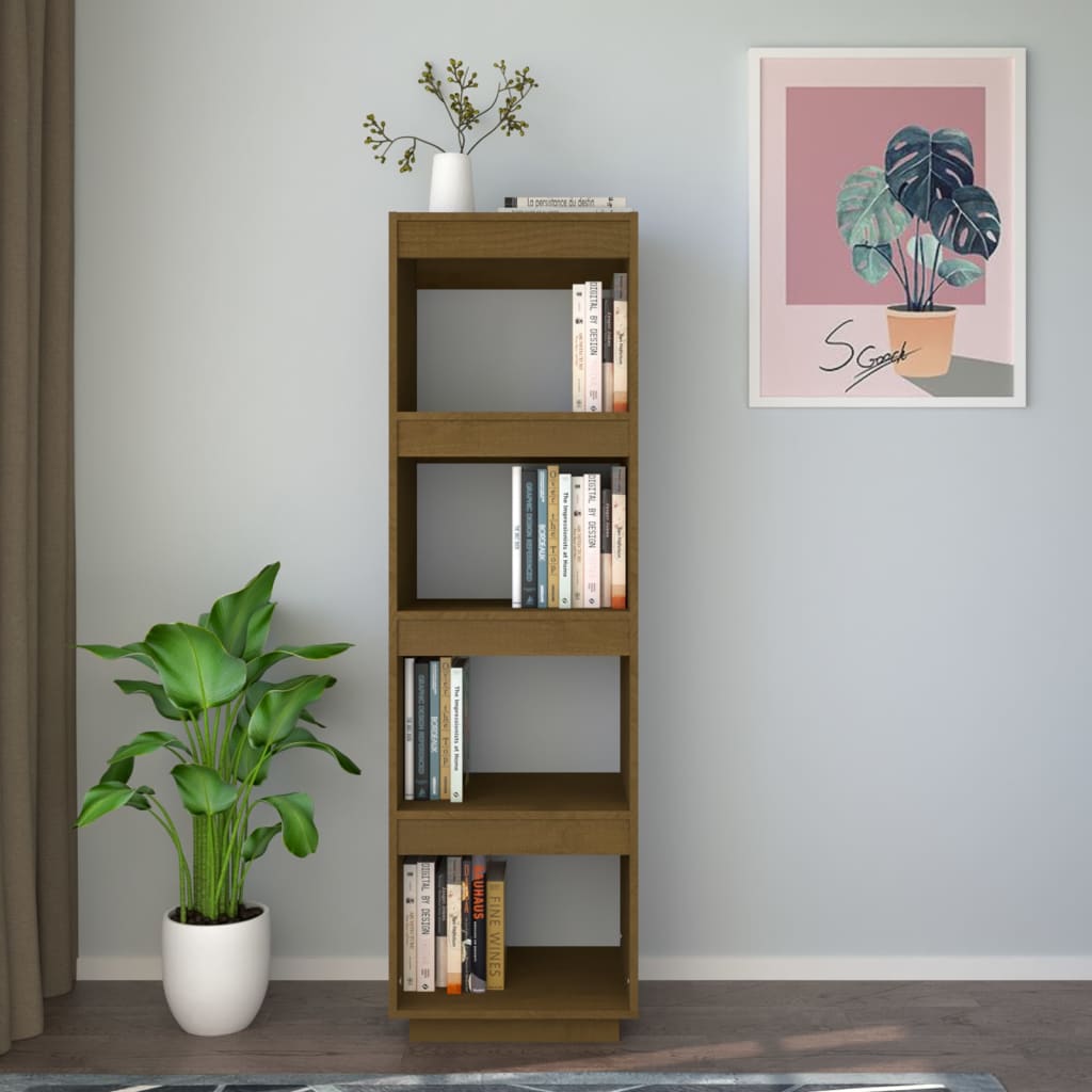 Estante/divisória 40x35x135 cm pinho maciço castanho mel