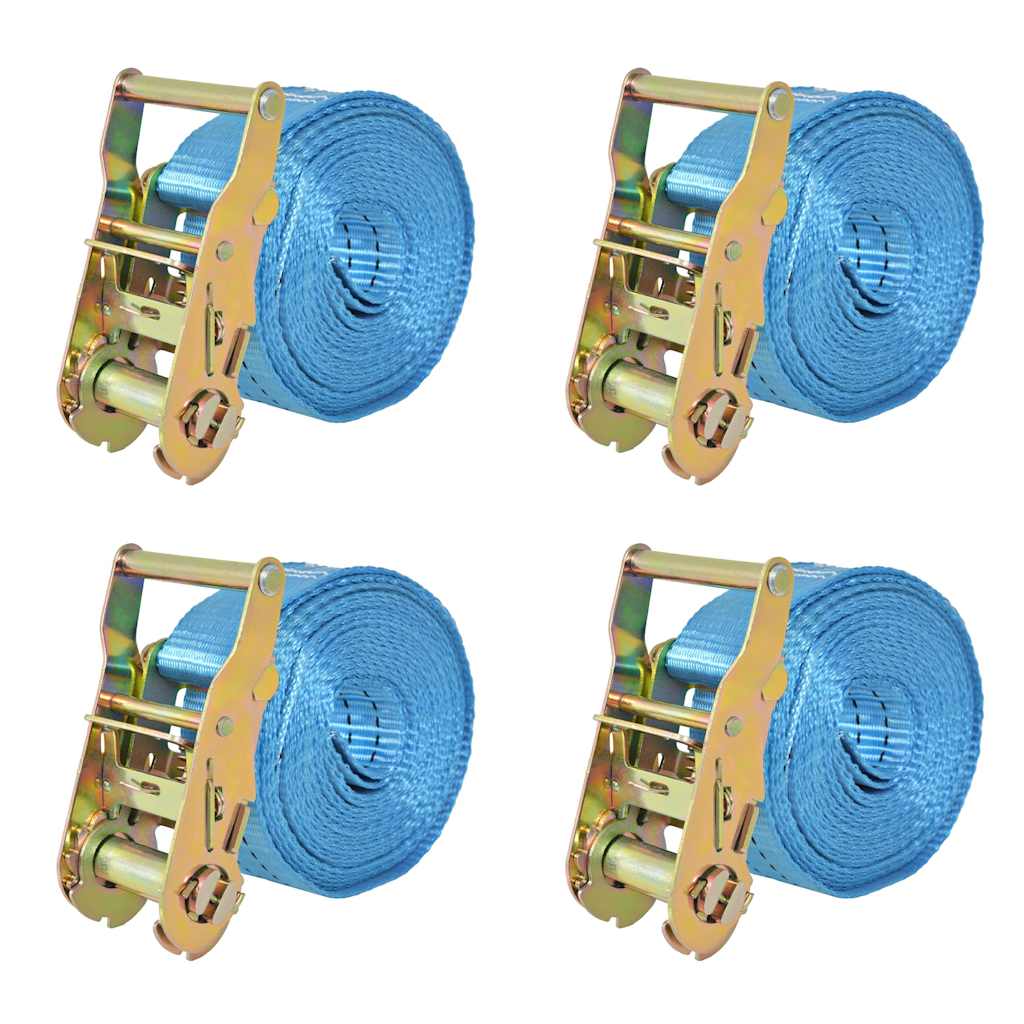 Cintas de fixação c/ roquete 4 pcs 2 toneladas 6mx38mm azul