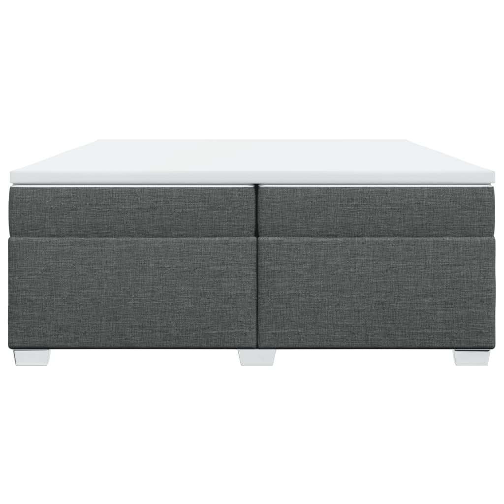 Cama com molas/colchão 200x200 cm tecido cinzento-escuro