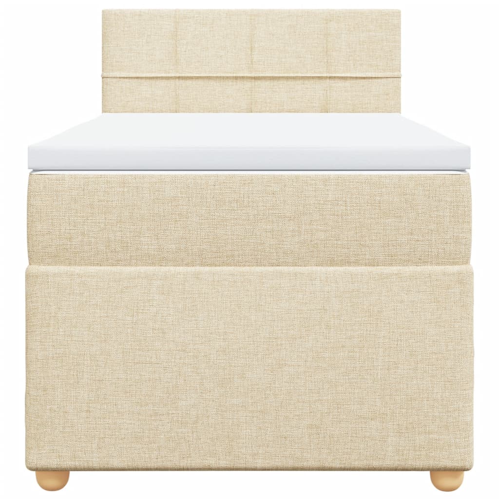 Cama com molas/colchão 90x190 cm tecido cor creme