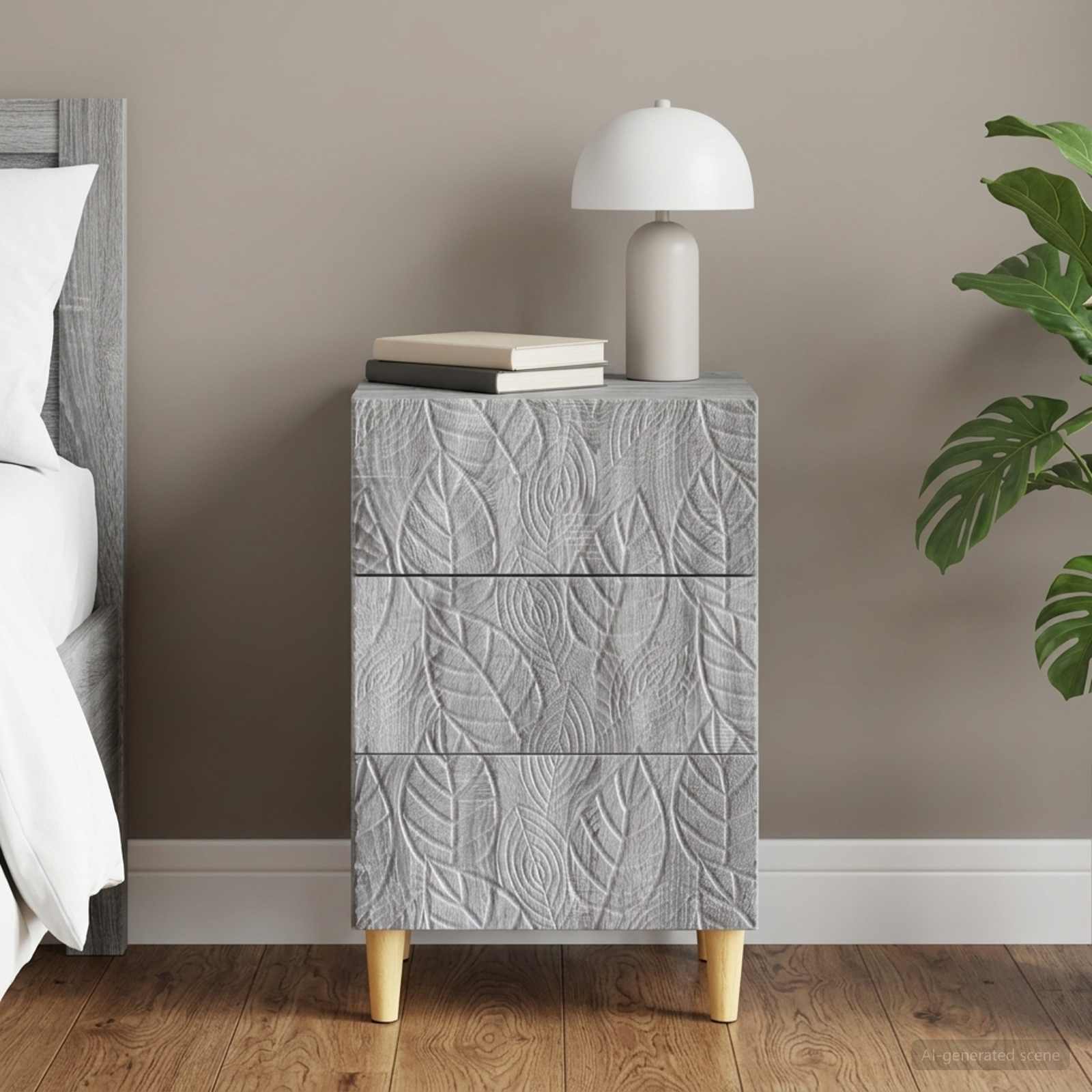 Mesa-de-cabeceira sonoma cinzento 43 x 39,5 x 66,5 cm